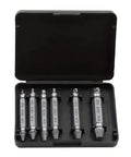 Six Piece Heavy Duty Screw Extractor Bit Set With Silver Case For Removing Broken Bolts And Stripped Screws Pro Grade Tools