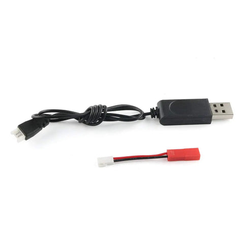 USB Powered Balance Charging Cable For 3.7V LiPo Batteries With XH2.54 Plug And XH2.54 To JST Adapter shown with connectors