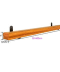 Hold On Tight Heavy Duty Stair Handrail And Hallway Safety Rail in wood with wrought iron brackets, 30-600cm size.