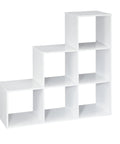 Three Two One Cube Storage Shelf Organizer Bookshelf With Three Tiers Corner Unit In White Wood Finish No Fuss Assembly