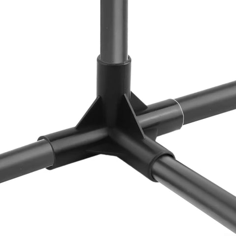 Four Way Black PE Pipe Fittings For Greenhouse Frames And Plant Supports, Dope DIY Garden Structure Connectors In 8mm, 12mm, 16mm And 19mm Sizes, Outdoor Tent Joint Kit