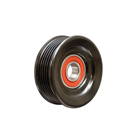 Premium Grooved Pulley 2 Inch Accessory Drive Belt Idler For Ford F250 F350 E350 E450 Super Duty Serpentine Kit Tensioner Tool Replace Oem Part black steel pulley with sealed bearing