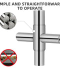 Heavy Duty 4 Way Socket Wrench And Water Valve Key Set Handles with alloy material for easy grip in daily hardware projects.