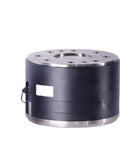 Pro Grade Six Axis Force Sensor For Multidimensional Load Measurement With Pressure Torsion Composite Design High Precision And Stable Shielded Cable Easy Install Alloy Steel Build For Industrial Testing And Weight Sensing in round alloy steel housing with visible connectors.