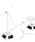 Solar Powered Windmill Kit for Desk and Home Decor, Rotating Wind Turbine Model parts displayed on a white background.