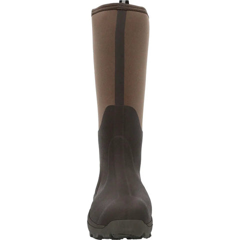 Men's Brown Rubber Wetland Boots With 5mm Neoprene And Calf High Design featuring water-resistant tall rubber shell from the back.