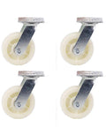 Top Shelf Heavy Duty Swivel Caster Wheels With Steel Top Plate Ball Bearings Smooth Sailing Silent Roll Dual Lock Stops For Living Furniture Zero Drag Glides Pack Of Four 8 Inch Diameter, clear view of four casters.