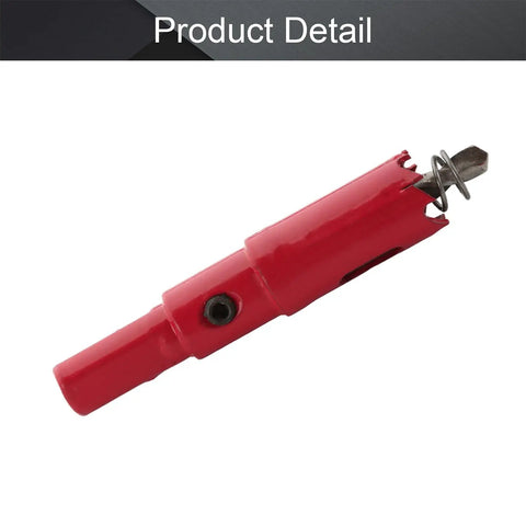 Heavy Duty Bi-Metal Hole Saw 0.6 Inch Diameter with 1 Inch Cutting Depth and Triangular Handle, red steel construction