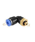Push To Connect Tube Fitting Male Elbow 4mm OD To M5 Thread Pneumatic Air Easy Install No Tool Needed Quick Connect Lock Fitting Blue