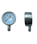 Heavy Duty Steam Boiler Pressure Gauge 1 Piece Model YBF100 for precise readouts of steam system, dial clear steel case side view