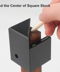 45 Degree Centering Marker and Center Line Scriber, Aluminum Alloy Black Edition in use, marking square stock center.