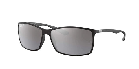Liteforce Square Sunglasses For Men With Polarized Mirrored Gradient Silver Lenses, Matte Black Finish, 62mm Frame