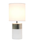 Two Tone Porcelain Bedside Table Lamp With White Fabric Shade In Silver And Off White Bulb Not Included 40W Equivalent Candelabra Nightstand Light For Your Cozy Bedroom Vibe