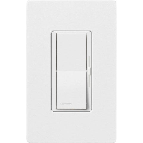 Snow Slick Toggle Dimmer Switch For Dimmable Led And Halogen Bulbs, white wall dimmer switch with toggle control.