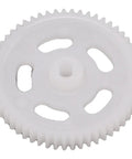 Close-up of white plastic gear from Lightweight 1/24 Pinion Gear And Spur Gear Conversion Kit For RC Cars Quiet Durable Axial SCX24 Transmission