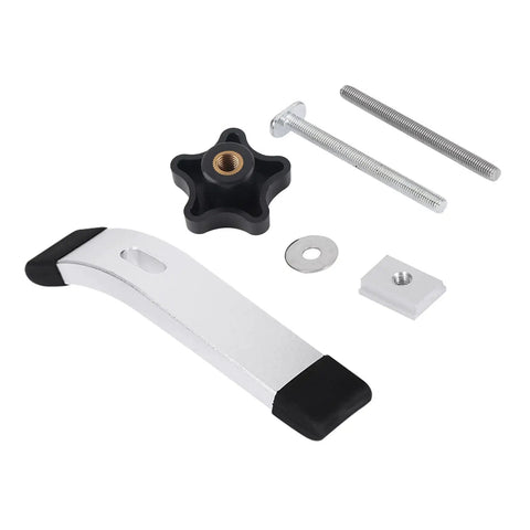 Fast Acting Hold Down Clamp Set For T Slot And T Track Workholding in Woodworking and Metalworking with pressure plates