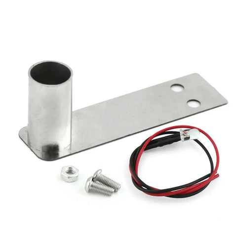 Light Strips Kit For 1/10 RC Cars With Realistic Metal Exhaust Tail And LED Glow Dope Low Power Upgrade For Drift And Racing Builds Fits TT01 And Similar RC Models For A Sick Realistic Look, showing metal exhaust section with wiring and screws