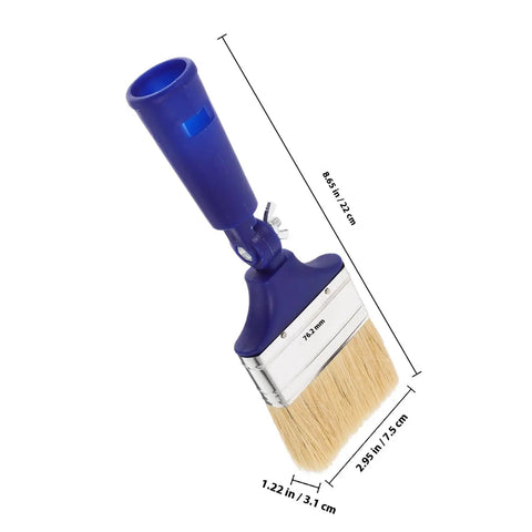 Three Inch Adjustable Flat Tip Paint Brush With 270 Degree Rotatable Head For Edge To Edge Coverage On Walls Decks And Trim