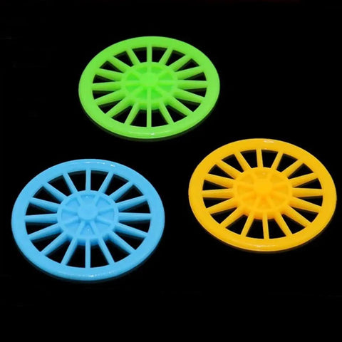 Vintage Toy Car Wheels Set With 2mm Round Shaft Axles For RC Cars Trucks And DIY Robots 30Pcs Mixed Yellow Green Blue Wheels