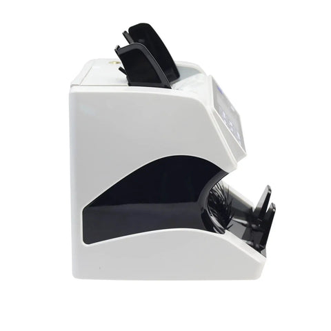 Slick Money Counter Workhorse With Touchscreen Sensor For Mixed Bill Sorting Heavy Duty Counterfeit Detector side view.