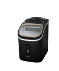 Hassle Free Countertop Ice Maker With 30 Lbs Daily Yield And Automatic Self Cleaning Plus 24 Hour Smart Timer For Crisp Cubes Includes Quick Grab Scoop And Carry Basket For Backyard Chill, black design with clear ice.