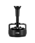 Kick Up Your Espresso Game With This Heavy Duty 58mm WDT Tool Featuring 14 Micron Needles To Crush Clumps And Stop Channeling Auto Rotate Grip Adjustable Depth Magnetic Dock Home Setup Essential, black ergonomic design.