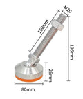 Rock Solid Boss Tier Leveling Screws Featuring Dead Nuts 304 Stainless Steel Swivel Pads dimensions 80mm base and M20 threaded rod.