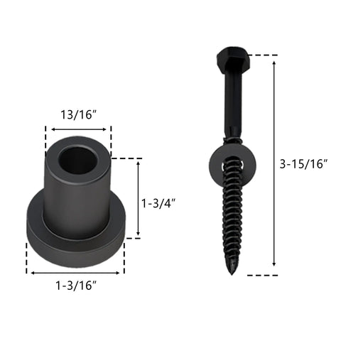 Five Piece Barn Door Wall Spacer Set With Screws For Sliding Barn Door Hardware Connections Metal Steel Track To Wall Mount Black Finish Durable Spacer Blocks For Secure Door Alignment And Smooth Operation