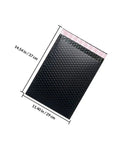 Five Pack Black Waterproof Bubble Mailers With Tear And Shake Resistant Envelope Bags For Shipping Jewelry Glass Art Photos And More Durable Protective Packaging For Mailing Supplies, 14.54in x 11.40in size