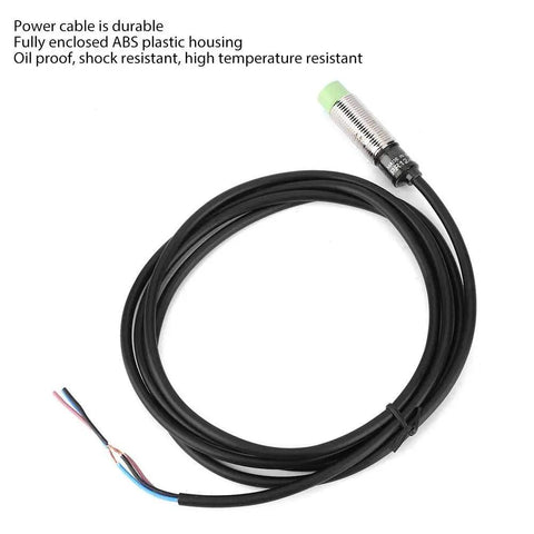 Metal Proximity Switch PR12-4DN 3 Wire NO NPN Sensor For Machinery And Metallurgy, 4mm Detection Distance, Built In Power Safeguard Circuit, Durable Industrial Grade Proximity Sensor, threaded metal cylinder with cable