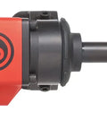 Tough As Nails 1 Inch Air Impact Wrench With 6 Inch Extended D Handle, showing side view of metal body and dual controls.
