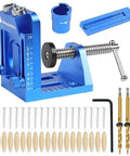 Pocket Hole Jig Kit With Adjustable Drill Guide And Stop Collars, 30 Screws And Plugs, Allen Wrench, Pro Grade Woodworking Joinery System
