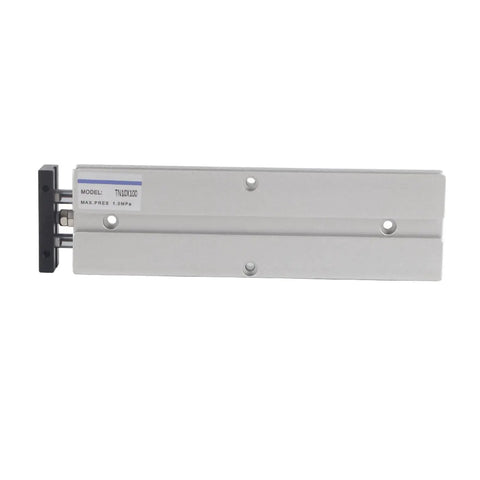 Double Acting Pneumatic Cylinder TN10X100 75mm Stroke with aluminum alloy body, front view showcasing components.