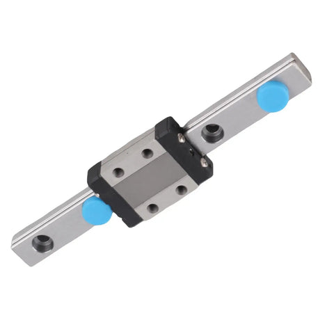 LML9B Miniature Linear Guide Rail 9mm Width with Slide Block, shown with 4-point contact design and lubrication system