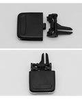 Car Air Vent Outlet Tab Clip Auto Repair Kit, Durable ABS And PC Replacement For Front Vent, Black Color, Lightweight Seven Grams, Plug And Play Fit For Dashboard Air Conditioning Vents, front and side views