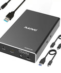 Dual Bay Hard Drive Raid Enclosure For 2.5 Inch SATA SSD And HDD Featuring USB 3.1 Gen 2 10Gbps with Type-C connectors.