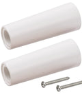 No More Door Bangs Heavy Rubber Sliding Stopper Replaces D1802 2 5/8 Inch set of white stoppers with screws for easy installation.