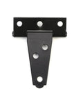 2 Inch Black T Hinge for doors gates cabinets and sheds, durable steel, weatherproof, top view angle