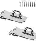 2 Pieces Stainless Steel Gate Lock Hasp Set For Doors Cabinets Closets And More 3 Inch Silver with screws