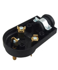 Hardworking 30 Amp Male Rv Replacement Plug With 125V Pull Handle And Strain Relief built from heavy duty ABS, close-up view of electrical connections.