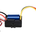 3600KV 4Pole Sensorless Brushless RC Car Motor With 35A ESC, black casing with blue heatsink, and multiple colored wires