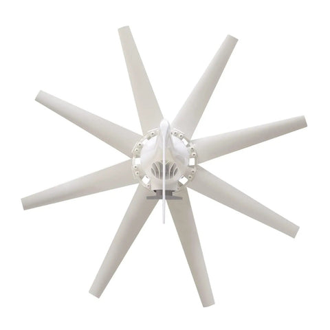 Off Grid Wind Turbine Generator Kit With 5000W windmill 8 nylon blades in rugged white finish front view