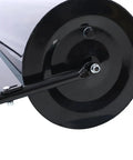 Tow Behind Lawn Roller With 14 By 24 Inch Poly Drum 16 Gallon Water Filled Capacity Easy Turn Tethered Plug Rust Resistant Iron Body