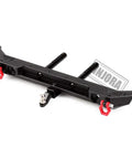 Front view of Metal RC Rear Bumper For 1 To 10 Scale Crawler Axial SCX10 III AXI03007 Black, featuring beefy heavy-duty aluminum armor.