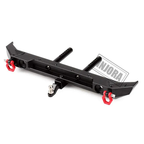 Front view of Metal RC Rear Bumper For 1 To 10 Scale Crawler Axial SCX10 III AXI03007 Black, featuring beefy heavy-duty aluminum armor.