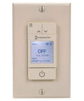 Front view of Ascend Smart 7 Day Programmable WiFi Timer 120V 15A Remote Access No Hub Required Easy App Setup in almond