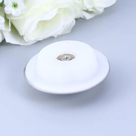 Stainless Steel Drain Stopper for Bathtub Plug, 40-45mm Flat Cover, white silicone design with flat surface.