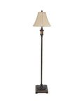 Traditional Resin Floor Lamp With Bell Shade In Golden Bronze Finish 60 Inch Tall 14 Inch Base Classic Pedestal Style 3-Way Light Switch