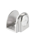 Heavy Duty Glass Shelf Brackets Set With Adjustable Zinc Alloy Clamp Clips for 8 to 10mm Glass, chrome finish, side view.