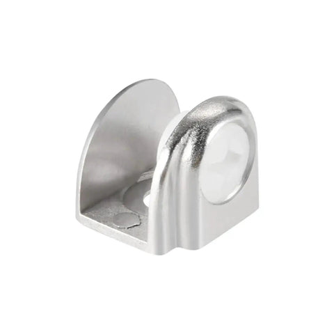 Heavy Duty Glass Shelf Brackets Set With Adjustable Zinc Alloy Clamp Clips for 8 to 10mm Glass, chrome finish, side view.
